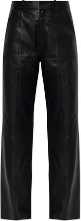 Gestuz GZluciana Leren Broek - Dames - Leren Broeken - Zwart - XS - Leer - Broeken