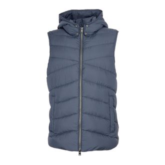 Woolrich Vests, male, Blue, Size: 2XL Quilted Down Vest in Melton Blue