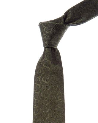 Gucci Navy Fil Jacquard Silk Tie