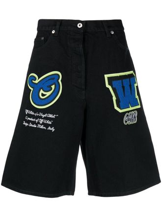 Off-white Shorts denim ampi - Nero