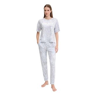 DKNY Geprintte gebreide pyjamaset - Dames - Pyjama - Blauw - S - Polyester - Nachtkleding