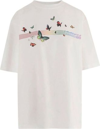 Casablanca White Crew Neck Graphic T-Shirt