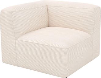 Rendez-Vous D&eacute;co &Aacute;ngulo izquierdo para sof&aacute; modular de terciopelo blanco roto