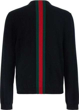 Gucci Mens Crewneck Wool Sweater Blue Tops Top