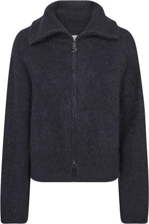 Mos Mosh MMAlmine Knit Cardigan - Dames - Vesten - Blauw - L - Wol - Truien & Vesten