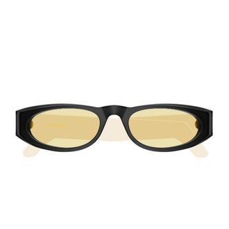 Valentino Havana Linea V Logo Recycled Acetate Oval Sunglasses