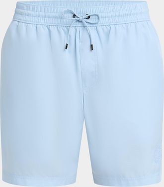Dolce & Gabbana Mens Tonal Emblem Swim Trunks