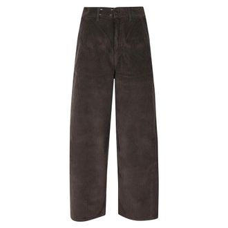 Alysi City Velvet Barrel Broek - Dames - Broeken - Bruin - Maat: W27 Velours