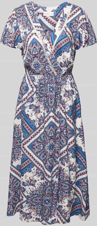 Apricot Midikleid mit V-Ausschnitt in Marine, Gr&ouml;&szlig;e XS