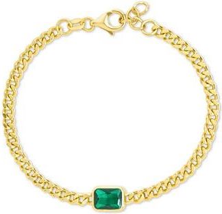Sterling Forever Tali Crystal Curb Chain Bracelet in Gold at Nordstrom Rack