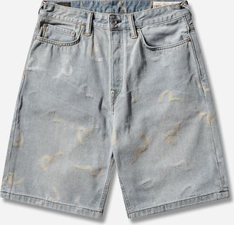 Evisu Men s All-Over Seagull Jacquard Denim Shorts Indigo