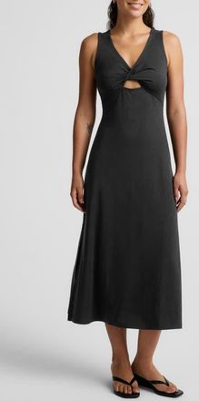 Beyond Yoga Twist Keyhole Midi Dress in Black at Nordstrom, Size X-Small