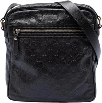 Gucci Pre-owned Vintage Crossbody Bag - Dames - Vintage Schoudertas - Zwart - ONE Size - Leer - Vintage