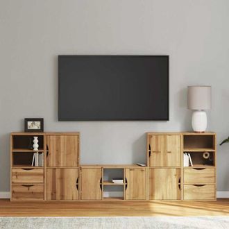 vidaXL Vidaxl - Muebles De Tv 5 Uds. Con Almacenaje odda Madera Maciza Pino