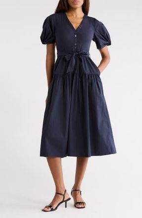 Derek Lam Natalia Mixed Media Dress in Night Sky at Nordstrom Rack, Size Medium