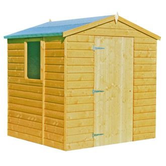 Shires Faroe Single Door Tongue & Groove Garden Shed Workshop Approx 6x6 ft in Brown