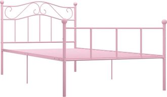 vidaXL Estructura De Cama Sin Colch&oacute;n Metal Rosa 90x200 Cm Vidaxl