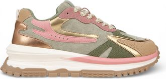 Blowfish Dames Groene Roze Retro Sneaker Trainers - Leo