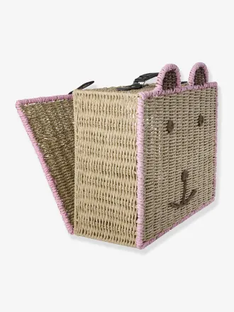 Rice B&auml;ren-Koffer aus Papierkordel Pink Kinder rice rosa