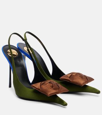 Saint Laurent Amalia 110 crepe satin slingback pumps