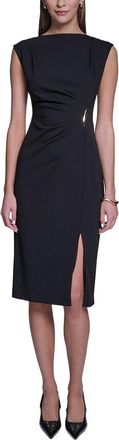 Halston Heritage Sleeveless Bodycon Midi Dress with Hardware