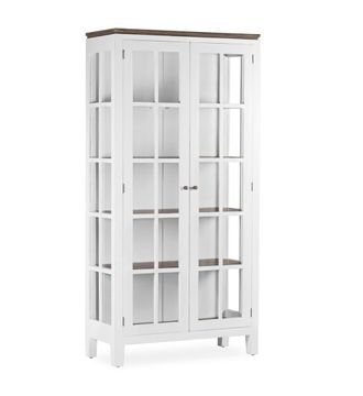 Moycor Vitrina de madera de mindi blanco alt. 190 cm