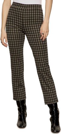 Sanctuary Carnaby Metallic Plaid Mid Rise Crop Pants in Shine On Brown at Nordstrom, Size Small