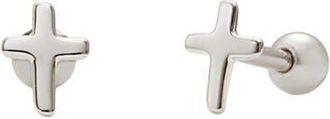 Made by Mary Cross Stud Earrings in Silver at Nordstrom