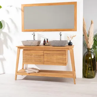 Wanda Collection Wanda Collection - Mueble De Teca Para Cuarto De Ba&ntilde;o Escandinavia 140 Cm