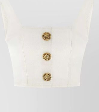 Balmain denim bralette top