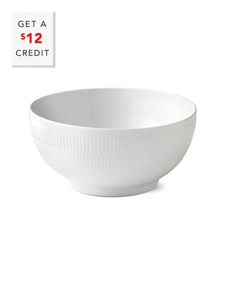 ROYAL COPENHAGEN 3.25Qt White Fluted Bowlwith $12 Credit