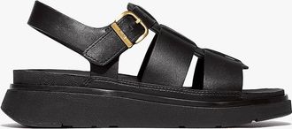 FitFlop Womens FitFlop GEN-FF LEATHER Womens Fisherman Sandals All Black - Size: 3