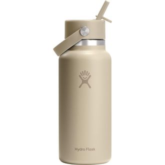Hydro Flask 32-Ounce Wide Mouth Flex Straw Cap Water Bottle in Oat at Nordstrom, Size 32 Oz