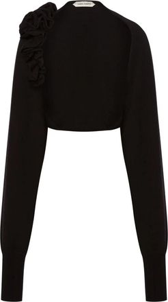 Alberta Ferretti Zwart Gebreide Top - Dames - Ronde hals truien - Zwart - M - Truien & Vesten