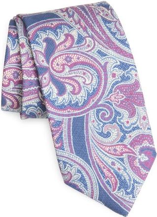 David Donahue Paisley Silk Tie in Berry at Nordstrom