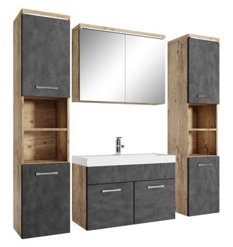 Badplaats Conjunto De Muebles De Ba&ntilde;o Paso Xl 80 X 40 Cm - Roble Casta&ntilde;o C
