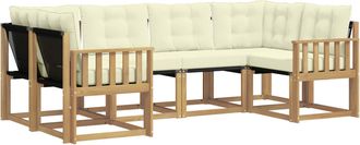 vidaXL Conjunto De Sof&aacute;s De Exterior 6 Uds. Blanco Y Crema Vidaxl