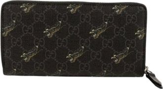 Gucci Pre-owned Wallets, female, Black, Size: ONE SIZE Pre-owned Tiger Printing Long Wallet