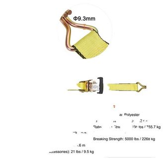 OEM Correa De Carga, Poli&eacute;ster Duradero, Hebillas Met&aacute;licas Resistentes, 2 X 15 Pulgadas