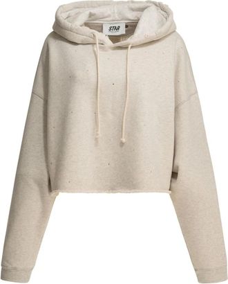 Golden Goose Star Cropped Hoodie - Dames - Hoodies - Grijs - XS - Katoen - Hoodies & sweatvesten