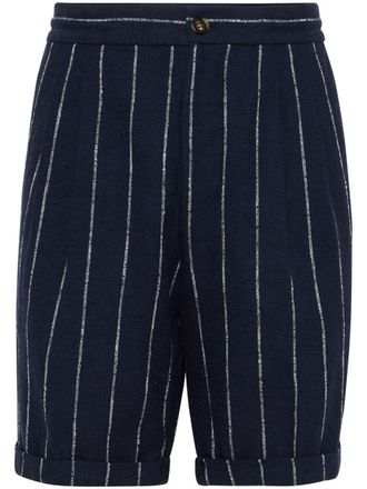 Brunello Cucinelli Bermuda gessati - Blu