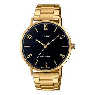 Casio Casio Dress Classic Minimalistic Analog Watch Gold Black MTP-VT01G-1B2