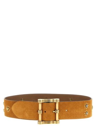 Etro Light Brown Suede Studded Belt