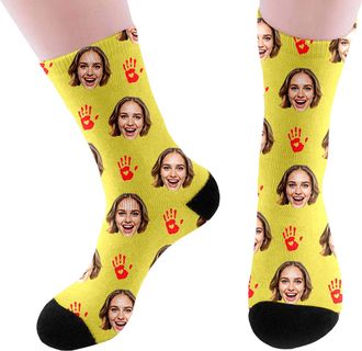 Generic Personalised Socks with Photo Fashion Funny Custom Face Socks Personalised Sock with Dog Pet and Heart Picture Unisex Print Crew Sock Valentines Day G