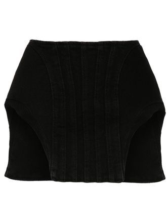 MUGLER Gewatteerde mini-rok - Zwart
