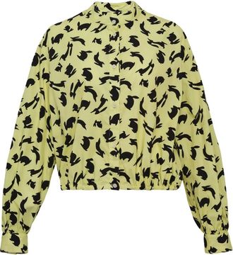 Msgm rabbit-print button-up blouse - women - Fabric - 38 - Yellow
