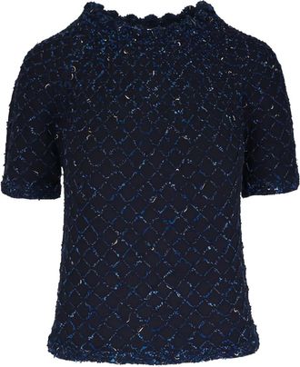 Lafayette 148 New York Top con maniche corte - Blu