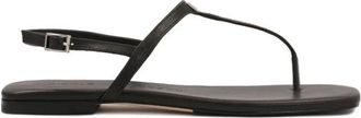 Kazar Zwarte leren sandalen met vierkante neus - Dames - Sandalen - Zwart - 37 EU - Leer - Schoenen