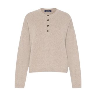 Max Mara Ronde hals gebreid - Dames - Ronde hals truien - Beige - S - Truien & Vesten