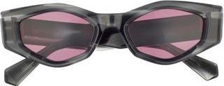 Valentino 51mm Polarized Cat Eye Sunglasses in Black Black Bordeaux at Nordstrom Rack